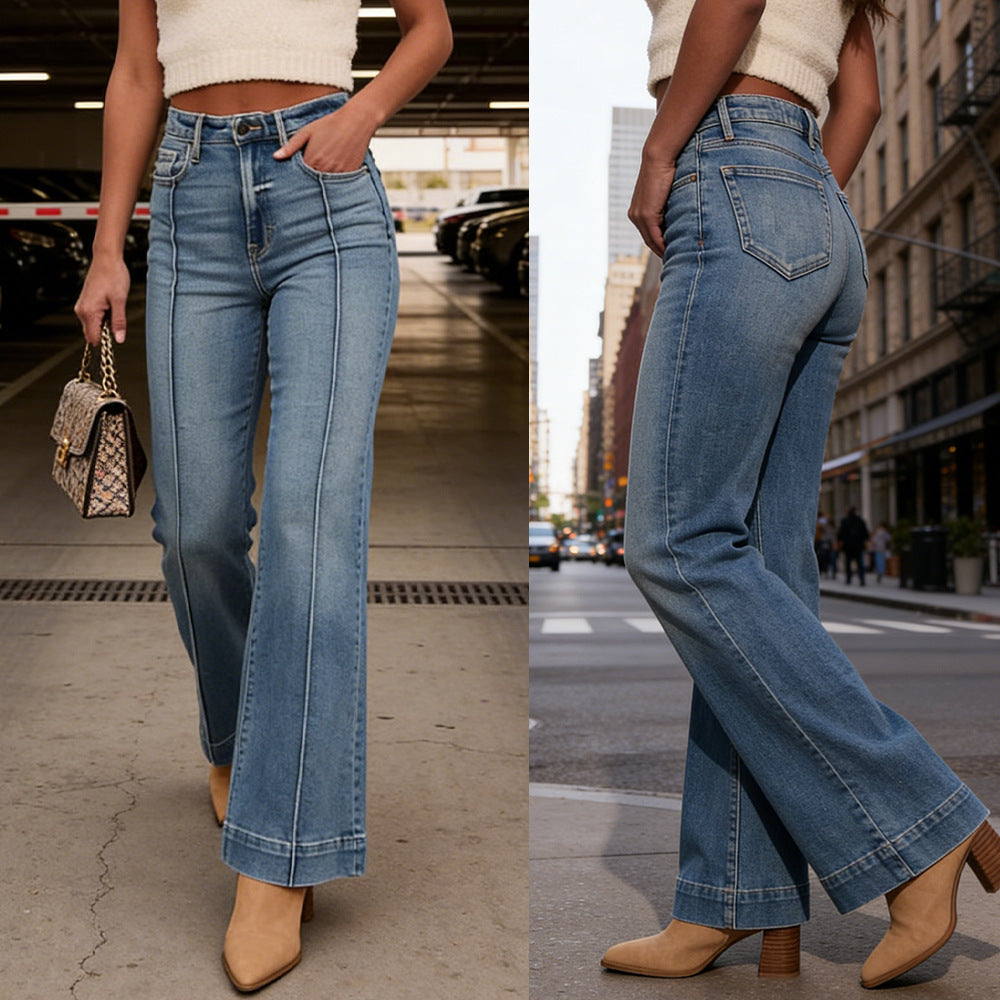 New Womens Mid-rise Bootcut Jeans