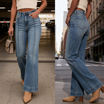 New Womens Mid-rise Bootcut Jeans