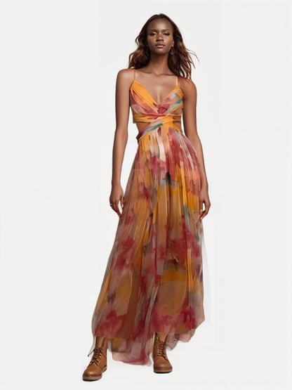 Strapless Backless V-Neck Holiday Party Gown Dress