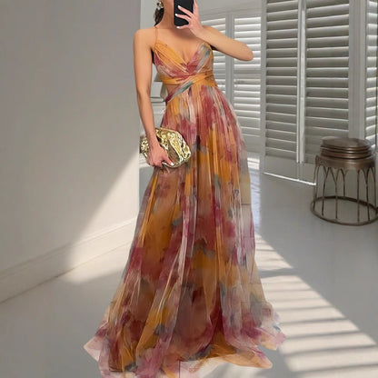 Strapless Backless V-Neck Holiday Party Gown Dress