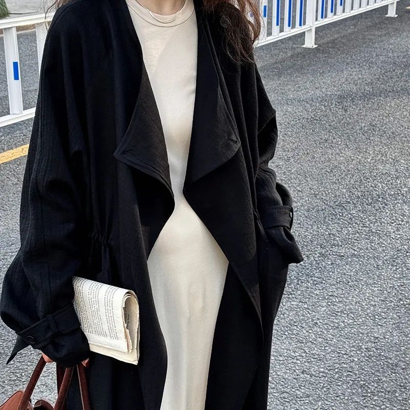 New Chinese-style Above-the-knee Trench Coat Women's Versatile Outerwear