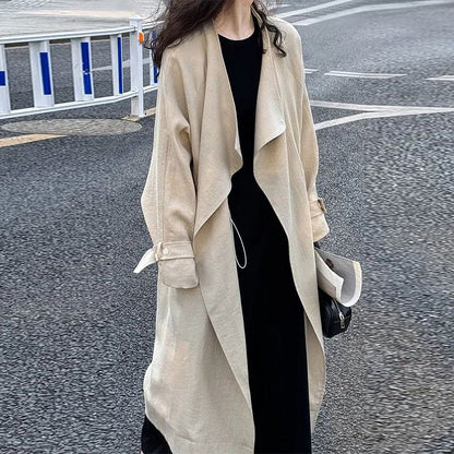 New Chinese-style Above-the-knee Trench Coat Women's Versatile Outerwear