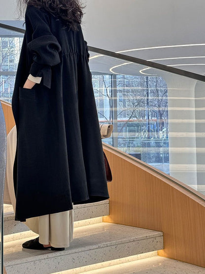 New Chinese-style Above-the-knee Trench Coat Women's Versatile Outerwear