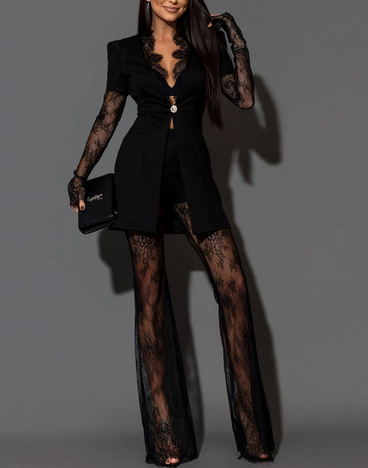 Midnight Lace Power Suit Set